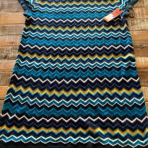 Missoni for Target Chevron Knit Mini Dress in Teal, Navy & Yellow